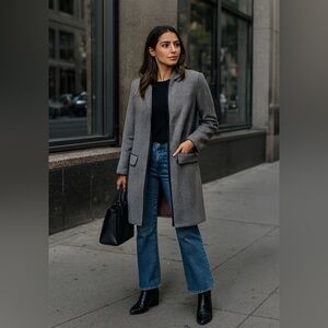 Express Monochrome Houndstooth Jacket Coat Size Medium Dark Academic Chic